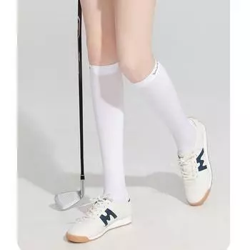 Летние однотонные чулки женские прохладные солнцезащитные чулки Ice Silk дышащие гольф спортивные высокие носки в стиле колледжа до бедра So P