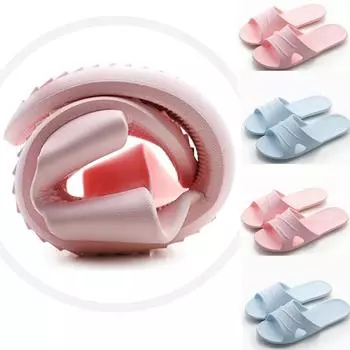 Летние однотонные домашние тапочки унисекс, нескользящие тапочки для ванной комнаты для пар 35-36 синий