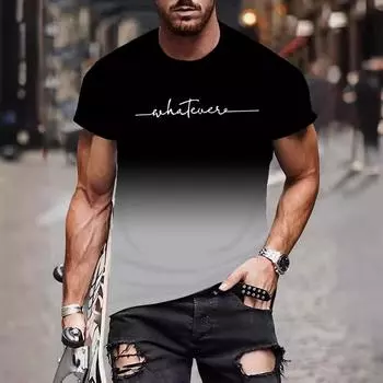 Летние однотонные мужские футболки с 3D принтом, модные повседневные спортивная одежда с круглым вырезом и короткими рукавами, уличная одежда в стиле Харадзюку, топы большого размера XL