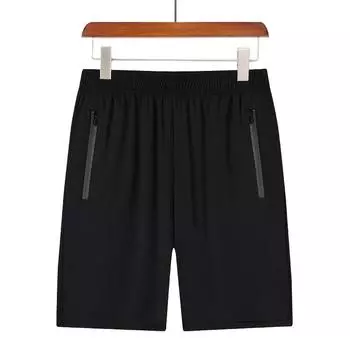 Летние однотонные мужские прямые брюки. Мужские повседневные брюки 5 дюймов. Модные брюки для фитнеса и спорта. Удобные шорты для бега. M чёрный