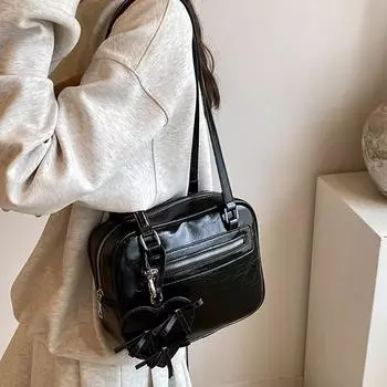 Летние однотонные сумки на одно плечо для женщин, модная универсальная маленькая квадратная сумка из искусственной кожи, новые женские красные сумки для поездок на работу (20cm<Max Length<30cm)