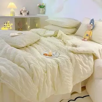 Летние охлаждающие тонкие стеганые простыни с наволочками, 4 шт., легкое одеяло, юбки, комплект постельного белья, покрывало, домашний текстиль 180x200cm-4pcs