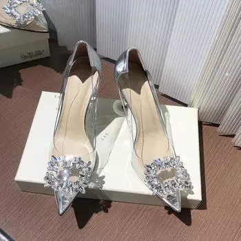 Летние острые женские ветровые сандалии со стразами и узлом-бабочкой, прозрачные женские босоножки на высоком каблуке, модная обувь 35 золотой