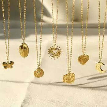 Летние ожерелья из нержавеющей стали, цепочки для мужчин и женщин, кулон в виде сердца, цепочка-колье, ожерелье-бабочка, винтажные ювелирные изделия, подарки, декор 45cm