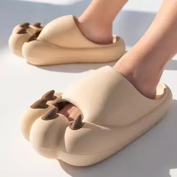 Летние пара сандалий с милыми медвежьими когтями, женская внешняя одежда, домашние бытовые сандалии, нескользящие 44-45 белый