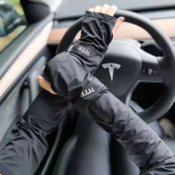 Летние перчатки для защиты от солнца, длинные перчатки без пальцев, согревающие руки, однотонные, для защиты рук на открытом воздухе и пляжа as the picture