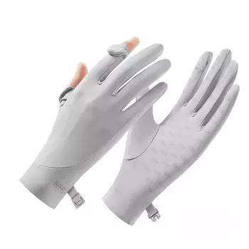 Летние перчатки для защиты от солнца для женщин Быстросохнущие УФ-перчатки для вождения и езды Тонкие дышащие перчатки для пальцев из ледяного шелка one size