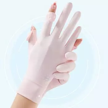 Летние перчатки Ice Silk с солнцезащитным эффектом, женские перчатки для сенсорных экранов, дышащие, нескользящие, с защитой от ультрафиолета, для вождения фиолетовый