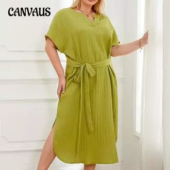 Летние пижамы больших размеров, женские модные ночные рубашки со свободными рукавами 1XL зелёный