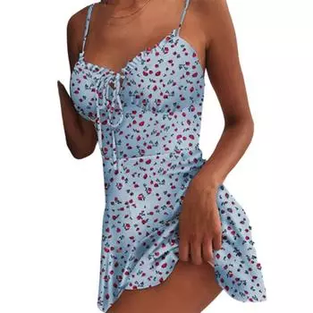 Летние платья Подтяжки с низким вырезом Повседневные удобные женские платья XL