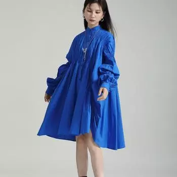 Летние платья-рубашки Johnature, модные свободные универсальные платья с нерегулярными гофрированными рукавами, большие качели, 6 цветов One Size слоновая кость