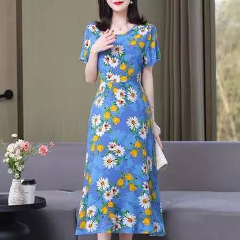 Летние платья в стиле бохо для женщин, элегантное длинное платье с коротким рукавом и большими размерами XL