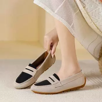 Летние плетеные мокасины на плоской подошве с круглым носком 35 коричневый