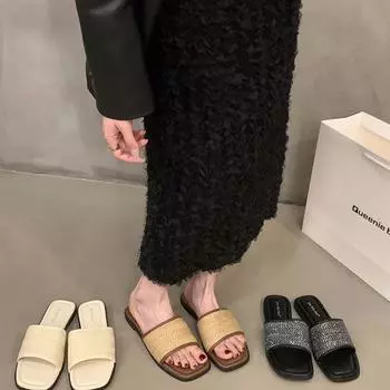 Летние плетеные туфли на плоской подошве женские тапочки повседневная женская обувь для отдыха на мягкой подошве пляжные тапочки для отдыха 35 коричневый