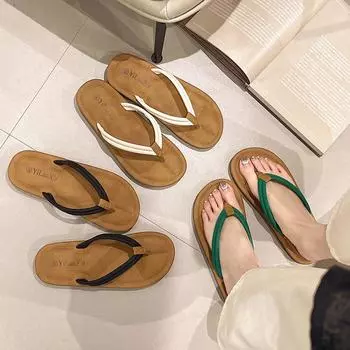 Летние плоские шлепанцы 40-43 повседневные женские уличные модные тапочки пляжные модные туфли женские тапочки верхняя одежда повседневная 35 бежевый