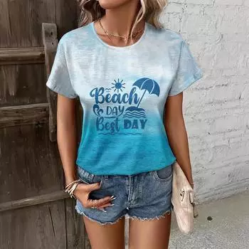 Летние пляжные футболки с принтом 3D, женская уличная одежда, повседневная мода 2000 года, футболки с коротким рукавом, футболки с круглым вырезом, топы, одежда XL