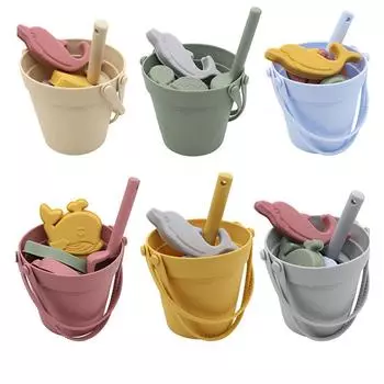 Летние пляжные игрушки для детей, набор мягких силиконовых песочниц, пляжная игра, игрушка для отправки, детские инструменты для игр с песком и водой армия зеленый