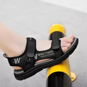 Летние пляжные сандалии для мальчиков 2024 года — новые большие детские сандалии для отдыха на открытом воздухе для международной торговли 36 красный