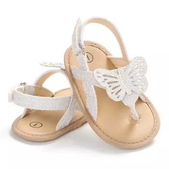 Летние пляжные сандалии из искусственной кожи с бантом для девочек S белый