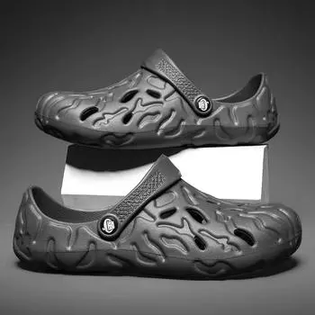 Летние пляжные сандалии, модные повседневные тапочки для пары, дышащая нескользящая уличная садовая обувь 41 белый