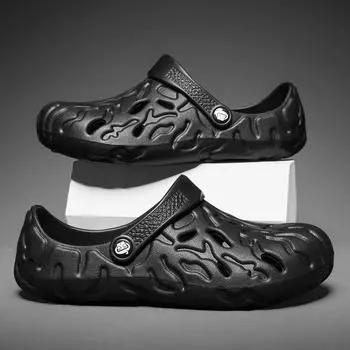 Летние пляжные сандалии, модные повседневные тапочки для пары, дышащая нескользящая уличная садовая обувь 49 серый