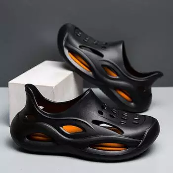 Летние пляжные сандалии на толстой подошве. Мужские спортивные износостойкие пляжные тапочки. 44-45 белый