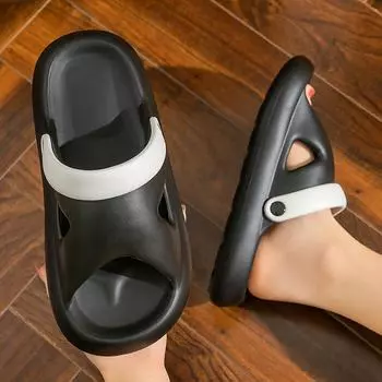 Летние пляжные сандалии, женские легкие удобные шлепанцы на платформе с полыми боковыми стенками двойного назначения, противоскользящие шлепанцы из ЭВА для девочек 36 белый