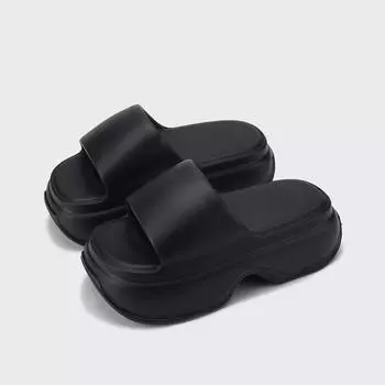 Летние пляжные тапочки на толстой подошве из ЭВА, женские тапочки на толстой платформе для дома, женские легкие нескользящие шлепанцы для ванной 2024 35-36 белый