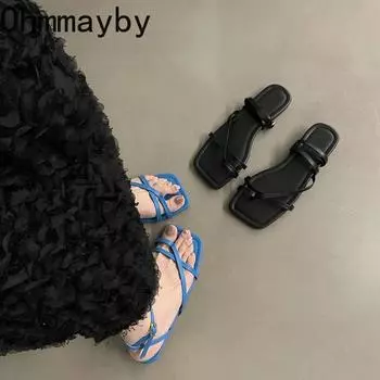 Летние пляжные женские сандалии для отдыха на природе с узкими ремешками на плоской подошве сандалии для женщин 35 серебряный