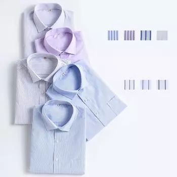 Летние полосатые мужские классические рубашки с коротким рукавом S ~ 8XL, рабочая рубашка с передним карманом, большие размеры S