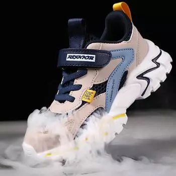 Летние полые кроссовки для мальчиков и девочек, сетчатая дышащая липучка, сверхлегкая детская спортивная обувь из ЭВА 28 чёрный/красный