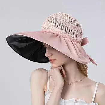 Летние полые шляпы от солнца для женщин, модная пустая шляпа с хвостиком, уличная шляпа-ведро с защитой от ультрафиолета, женские пляжные кепки с широкими полями