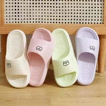 Летние популярные классные тапочки для женщин, пар, домашняя и уличная одежда, мультяшные, с толстой подошвой, нескользящие, для ванной, тапочки для мужчин 36-37 (recommended 35-36)