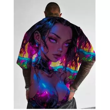 Летние популярные мужские футболки с принтом аниме 3D, свободная повседневная уличная одежда в стиле хип-хоп, модные мужские футболки с короткими рукавами L