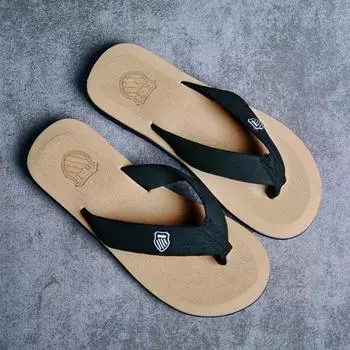 Летние популярные шлепанцы мужские с поддержкой стопы, тапочки Бекхэма, нескользящие, классные пляжные тапочки 40 чёрный