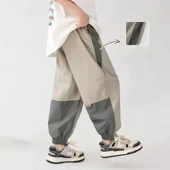 Летние повседневные брюки для мальчиков с защитой от комаров, быстросохнущие спортивные брюки, молодежные корейские летние леггинсы 160 хаки
