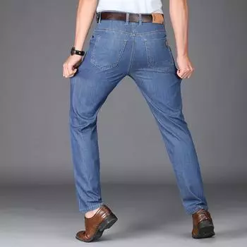 Летние повседневные джинсы мужские джинсовые брюки 36 темно-синий