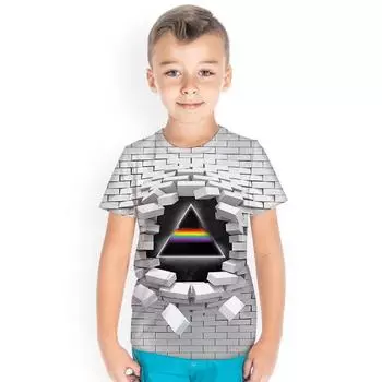 Летние повседневные футболки для мальчиков с короткими рукавами, крутые футболки с цифровой печатью для детей, модные детские футболки 170