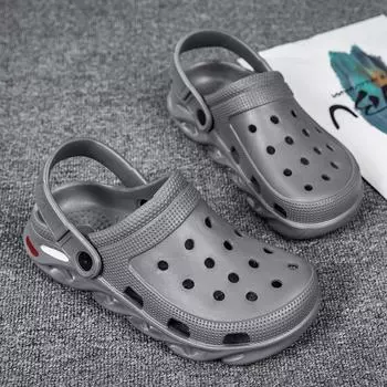 Летние повседневные сандалии, мужская универсальная износостойкая обувь, модные сандалии, обувь для мужчин, мужские пляжные сандалии Baotou, обувь с полой дышащей сеткой 40 чёрный