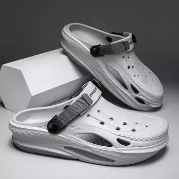 Летние повседневные сандалии, мужская универсальная износостойкая обувь, модные сандалии, обувь для мужчин, мужские пляжные сандалии Baotou, обувь с полой дышащей сеткой 40 серый
