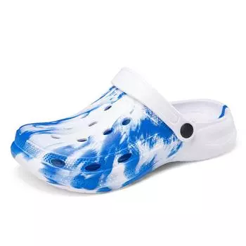 Летние повседневные сандалии-сабо для мужчин и женщин, камуфляжные тапочки с граффити, садовая обувь для пар, сандалии на платформе, большой размер 47 48 35-36