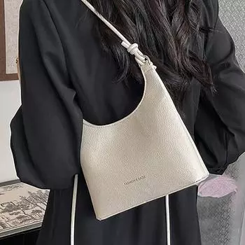 Летние повседневные сумки через плечо для женщин, новая модная универсальная сумка через плечо, простые однотонные женские сумки из искусственной кожи (20cm<Max Length<30cm)