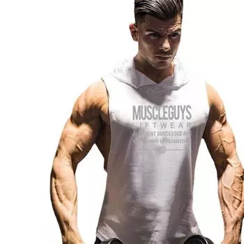 Летние повседневные свободные футболки без рукавов с капюшоном, креативные забавные мужские майки для фитнеса с буквенным принтом M