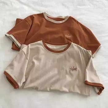 Летние повседневные свободные футболки с рисунком, хлопковые футболки с короткими рукавами и вышивкой букв для женщин, топы в стиле Харадзюку, гот y2k, уличная одежда M красный