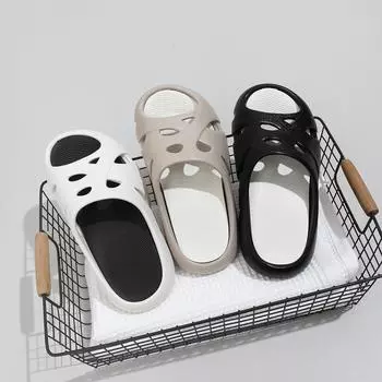 Летние повседневные тапочки на толстой подошве из материала EVA для домашнего использования, противоскользящие, износостойкие, удобные, модные и минималистичные тапочки 36-37 белый