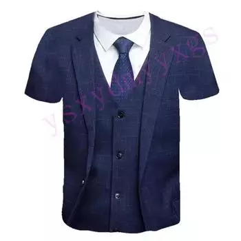 Летние повседневные трендовые уличные хип-хоп забавные костюмы с узором мужские и женские футболки с 3D-принтом Harajuku с круглым вырезом футболки с коротким рукавом XL