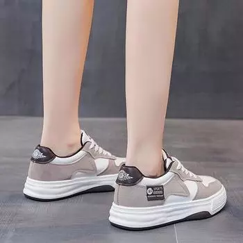 Летние повседневные туфли в тон, женские, дышащие, в студенческом стиле, маленькие белые туфли, универсальная повседневная обувь, студенческие туфли с низким верхом для женщин 35 чёрный