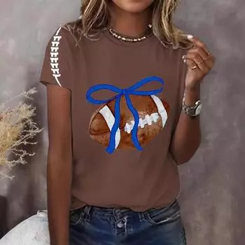 Летние повседневные женские футболки с круглым вырезом и короткими рукавами с 3D-цифровой печатью S