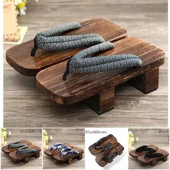 Летние повседневные женские и мужские шлепанцы, тапочки Geta, тапочки для косплея, обувь 40 черный белый