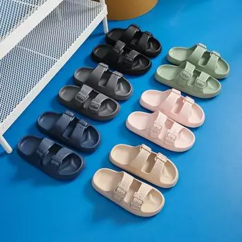 Летние противоскользящие регулируемые тапочки с двойными пуговицами для ванной комнаты. 36/37 зелёный